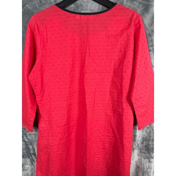 Max Red Dotted Tunic Top With Black Trim & Button Placket XL - Picture 8 of 8